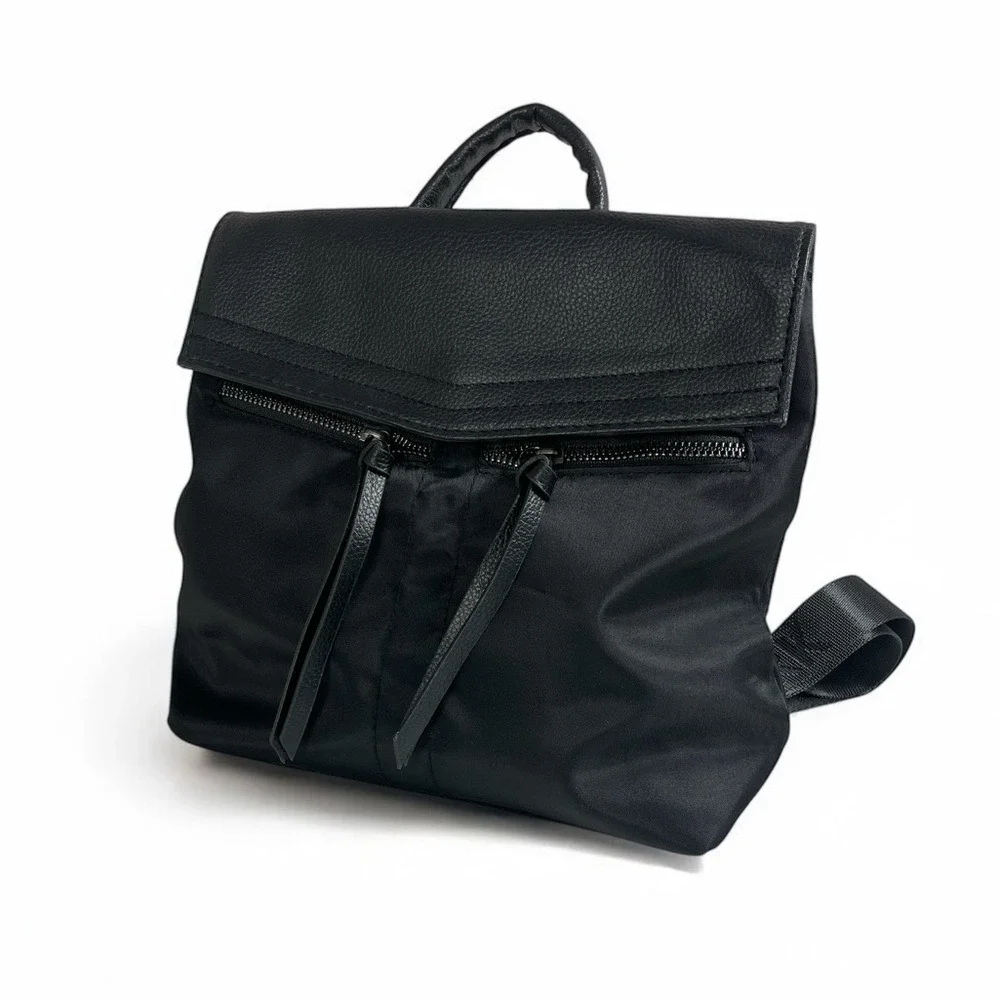 Botkier | Sleek Black‎ Mini Backpack Adjustable Branded Straps Tassel Pockets